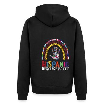 Happy National Hispanic Heritage Month Rainbow - Unisex Premium Organic Zip Hoodie - black - Back - Nico (187cm)