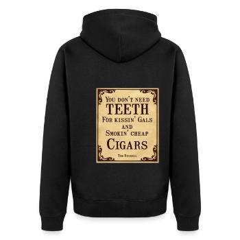 Les citations de cow-boy n’ont pas besoin de dents - Veste à capuche bio Premium Unisexe - noir - Dos - Nico (187cm)