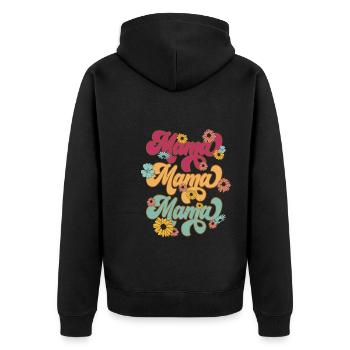 Mama Bear - Unisex Premium Bio Zip Hoodie - Schwarz - Hinten - Nico (187cm)