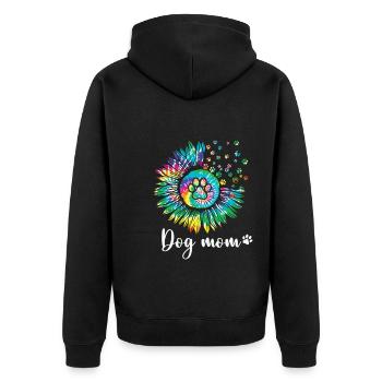 Hippie Cadeau Chien Maman Femmes - Veste à capuche bio Premium Unisexe - noir - Dos - Nico (187cm)