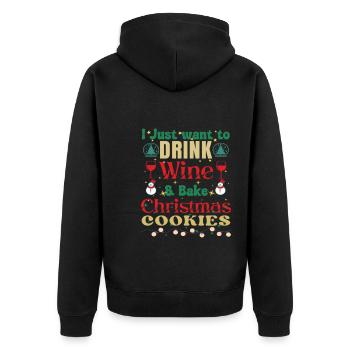 Je veux juste boire du vin et faire des biscuits - Veste à capuche bio Premium Unisexe - noir - Dos - Nico (187cm)