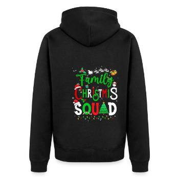 Family Christmas Matching Team Santa Elf Squad - Unisex Premium Bio Zip Hoodie - Schwarz - Hinten - Nico (187cm)