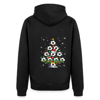 Soccer Christmas Tree Santa Pickleball Lights - Unisex Premium Bio Zip Hoodie - Schwarz - Hinten - Nico (187cm)