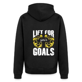 Lift For Your Goals Bodybuilding Gym - Veste à capuche bio Premium Unisexe - noir - Dos - Nico (187cm)