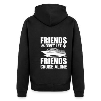 Cruise Friends Don't Let Friends Cruise Alone - Unisex Premium Bio Zip Hoodie - Schwarz - Hinten - Nico (187cm)