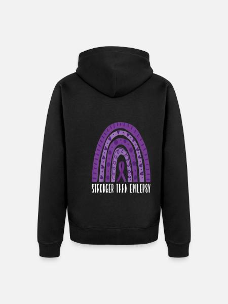 Epilepsy Awareness Ribbon - Unisex Premium Organic Zip Hoodie - black