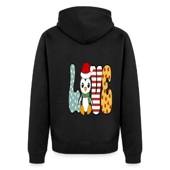 Penguin Santa Hat Love Noël cadeau de Noël - Veste à capuche bio Premium Unisexe - noir - Dos - Nico (187cm)