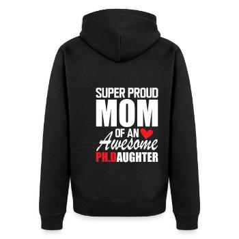 Super fière maman d’une fille PH D géniale - Veste à capuche bio Premium Unisexe - noir - Dos - Nico (187cm)