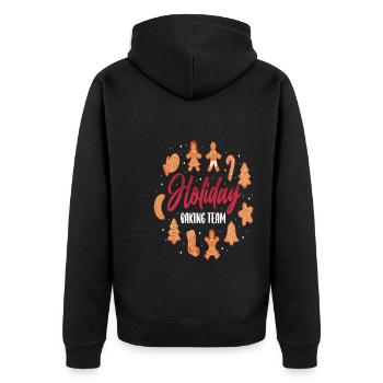Cadeau de pâtisserie amusant de l’équipe de cuisson des Fêtes - Veste à capuche bio Premium Unisexe - noir - Dos - Nico (187cm)
