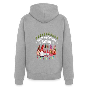 Ceci est ma famille de Noël - Veste à capuche bio Premium Unisexe - gris chiné - Dos - Nico (187cm)