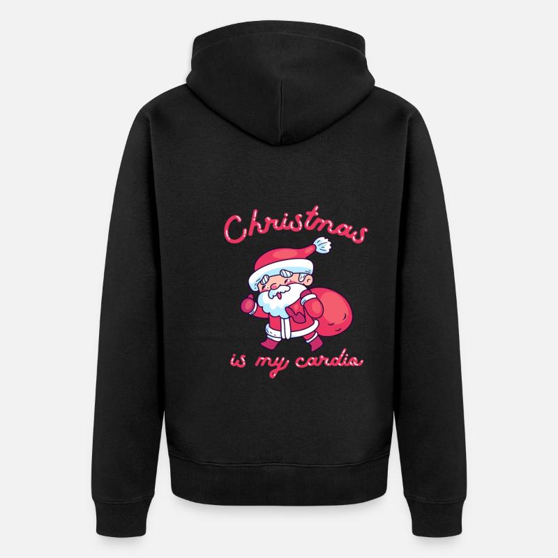 Noël est mon cardio - Veste à capuche bio Premium Unisexe - noir