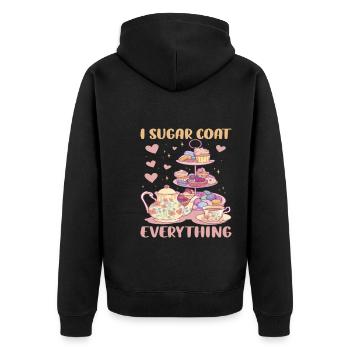 I Sugar Coat Everything Funny Baking - Veste à capuche bio Premium Unisexe - noir - Dos - Nico (187cm)