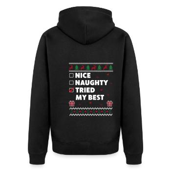 Nice Naughty a essayé mon meilleur Noël moche - Veste à capuche bio Premium Unisexe - noir - Dos - Nico (187cm)