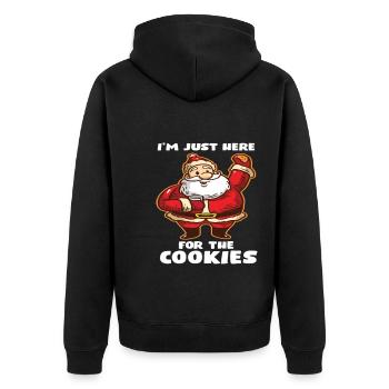 Je suis juste là pour les cookies Funny Cookie - Veste à capuche bio Premium Unisexe - noir - Dos - Nico (187cm)