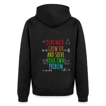 Math Teacher Life 100 Days Back To School - Unisex Premium Bio Zip Hoodie - Schwarz - Hinten - Nico (187cm)