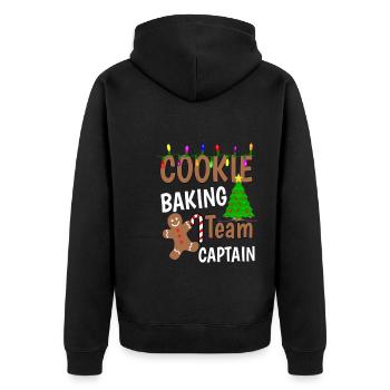 Capitaine de l’équipe de cuisson des biscuits de Noël - Veste à capuche bio Premium Unisexe - noir - Dos - Nico (187cm)
