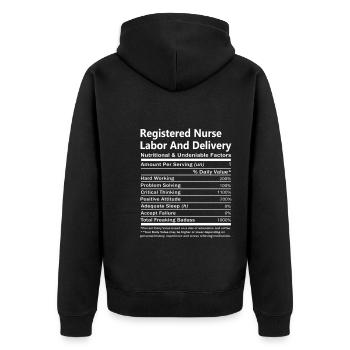 Infirmière autorisée Travail et accouchement nutritionnel - Veste à capuche bio Premium Unisexe - noir - Dos - Nico (187cm)