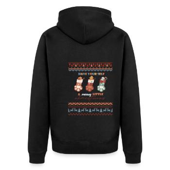 Have Yourself A Meowy Little Christmas - Unisex Premium Bio Zip Hoodie - Schwarz - Hinten - Nico (187cm)