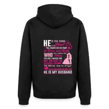 Mon mari Il est la chanson de mon cœur - Veste à capuche bio Premium Unisexe - noir - Dos - Nico (187cm)