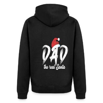 Papa de Noël le vrai Père Noël - Veste à capuche bio Premium Unisexe - noir - Dos - Nico (187cm)