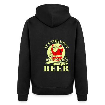 C’est le moment le plus merveilleux pour une bière de Noël - Veste à capuche bio Premium Unisexe - noir - Dos - Nico (187cm)