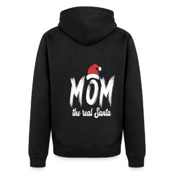 Noël Maman le vrai Père Noël - Veste à capuche bio Premium Unisexe - noir - Dos - Nico (187cm)