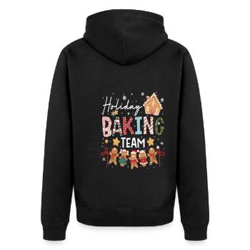 Holiday Baking Team Christmas Gingerbread Family - Unisex Premium Organic Zip Hoodie - black - Back - Nico (187cm)