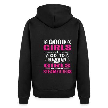 Steam Fitter Steam Technician Steamfitter Funny - Unisex Premium Organic Zip Hoodie - black - Back - Nico (187cm)