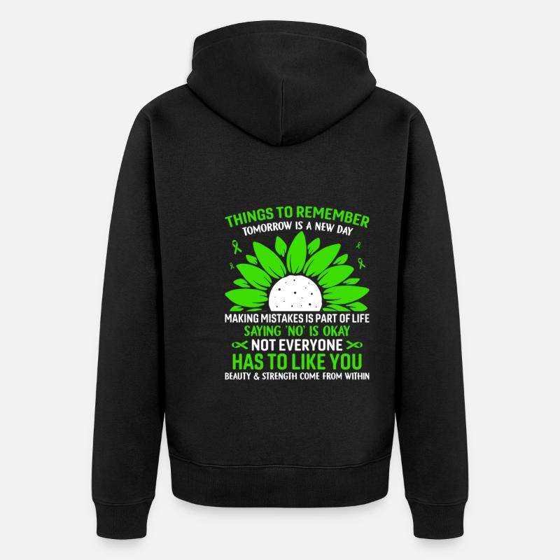 Things To Remember Tomorrow - Unisex Premium Bio Zip Hoodie - Schwarz