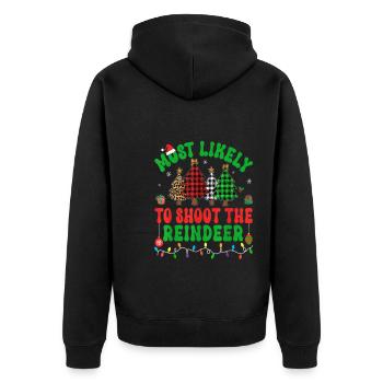 Les plus susceptibles de tirer sur l’arbre de Noël des rennes - Veste à capuche bio Premium Unisexe - noir - Dos - Nico (187cm)