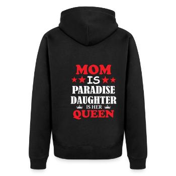 Maman est la fille du paradis est sa reine - Veste à capuche bio Premium Unisexe - noir - Dos - Nico (187cm)