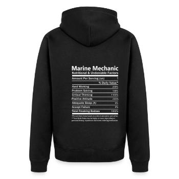 Marine Mechanic Nutritional And Undeniable Factors - Unisex Premium Organic Zip Hoodie - black - Back - Nico (187cm)