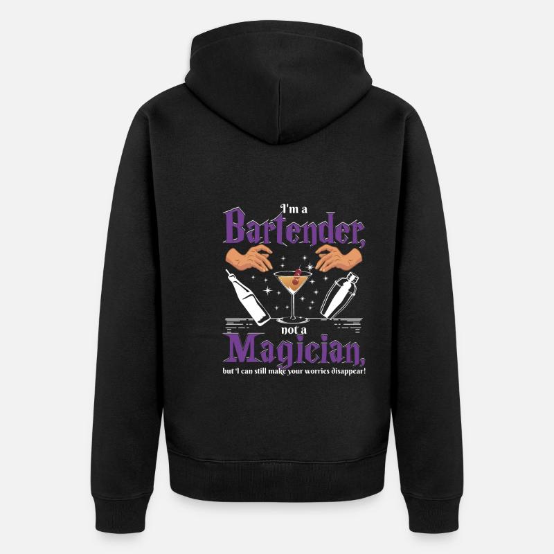 Bartender worries - Unisex Premium Organic Zip Hoodie - black