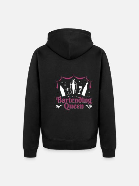 Bartending Queen - Unisex Premium Bio Zip Hoodie - Schwarz