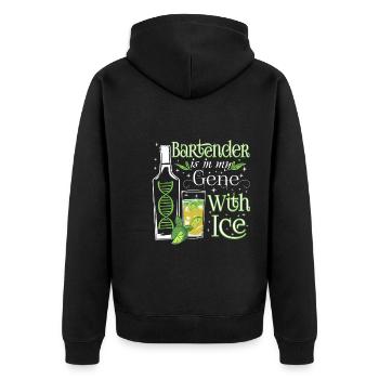 Bartender Ice - Unisex Premium Organic Zip Hoodie - black - Back - Nico (187cm)