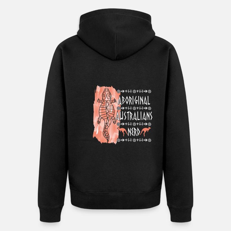 Aboriginal Australians Nerd - Unisex Premium Bio Zip Hoodie - Schwarz