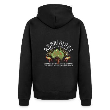 Aboriginal Spirit of Land - Unisex Premium Organic Zip Hoodie - black - Back - Nico (187cm)