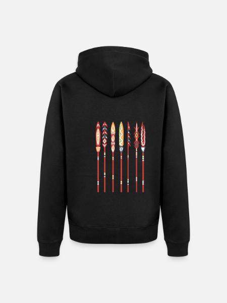 Aboriginal - Unisex Premium Organic Zip Hoodie - black