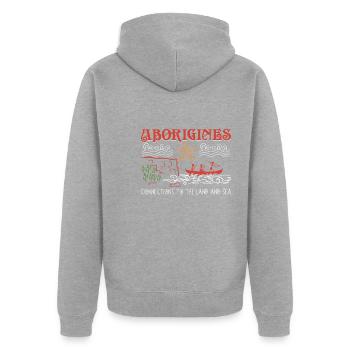 Liens avec les Autochtones - Veste à capuche bio Premium Unisexe - gris chiné - Dos - Nico (187cm)