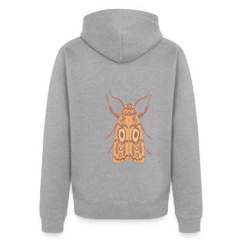 Aborigines - Unisex Premium Bio Zip Hoodie - Grau meliert - Hinten - Nico (187cm)
