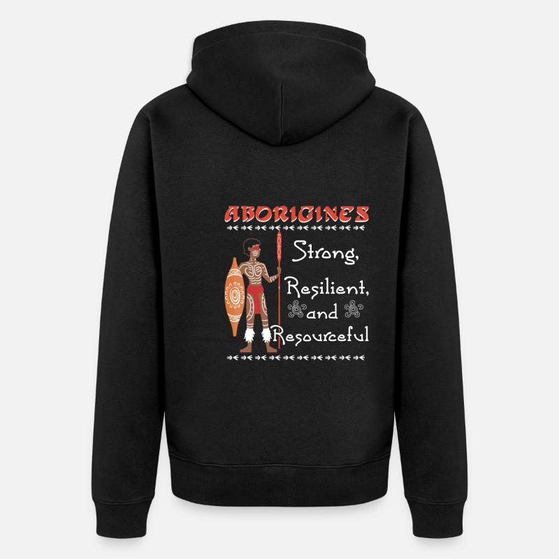 Aborigines Strong - Unisex Premium Bio Zip Hoodie - Schwarz