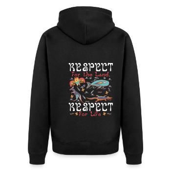 Respect de la terre, respect de la vie - Veste à capuche bio Premium Unisexe - noir - Dos - Nico (187cm)