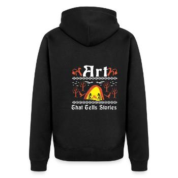 Art That Tells Stories - Unisex Premium Organic Zip Hoodie - black - Back - Nico (187cm)