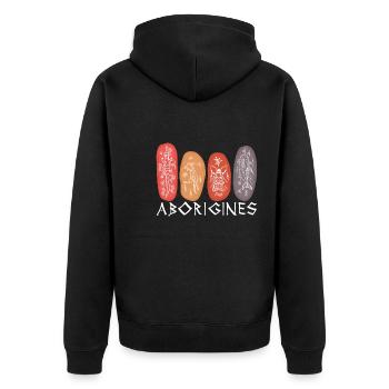 Aborigines - Unisex Premium Bio Zip Hoodie - Schwarz - Hinten - Nico (187cm)