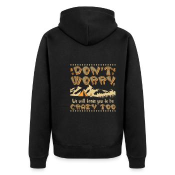 Adventure Training - Unisex Premium Organic Zip Hoodie - black - Back - Nico (187cm)