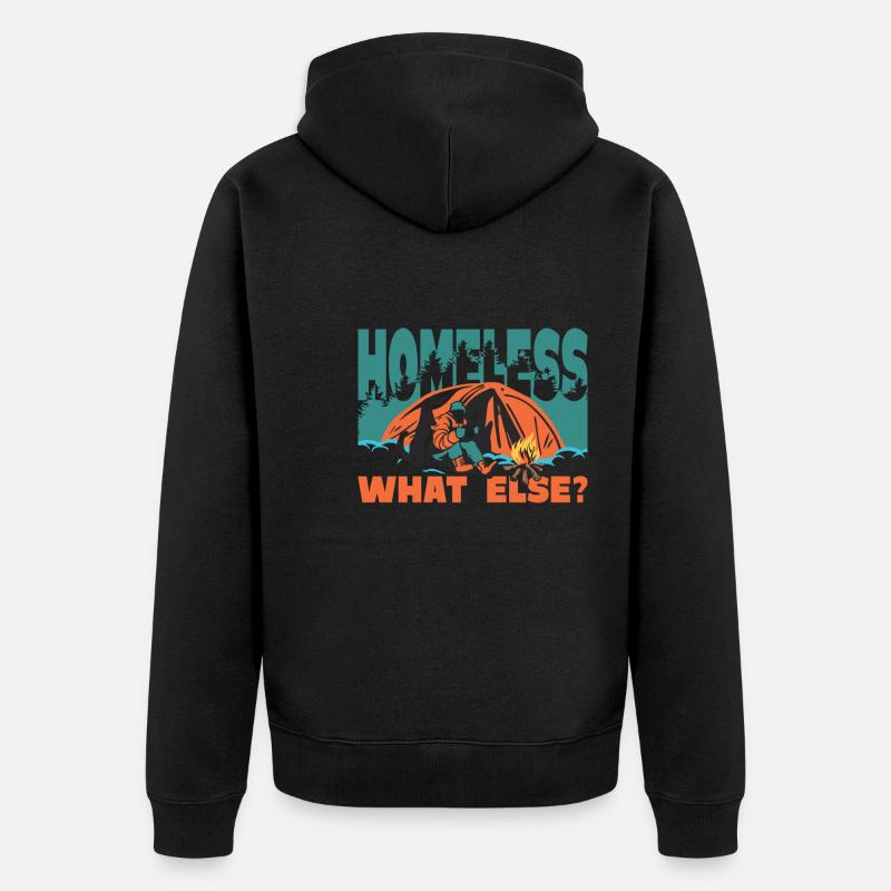 sans-abri, quoi d’autre ? - Veste à capuche bio Premium Unisexe - noir