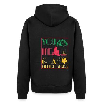 you Me & a billion stars - Unisex Premium Bio Zip Hoodie - Schwarz - Hinten - Nico (187cm)