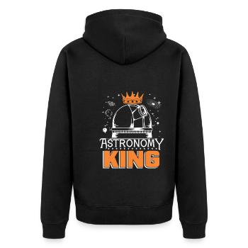 Liebe zur Astronomie - Unisex Premium Bio Zip Hoodie - Schwarz - Hinten - Nico (187cm)