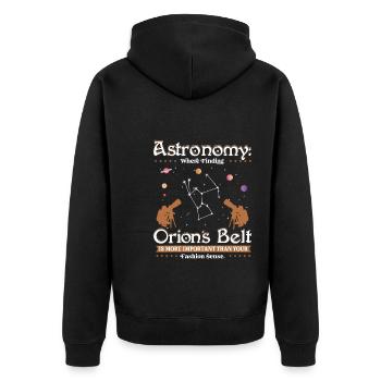 Orion's belt - Unisex Premium Organic Zip Hoodie - black - Back - Nico (187cm)