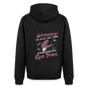Stargazing rock stars - Unisex Premium Organic Zip Hoodie - black - Back - Nico (187cm)